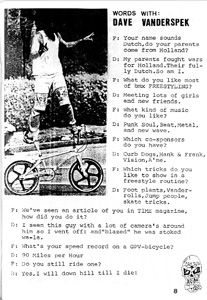 FAT BMX 'zine #4 (1988) Interview