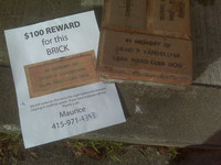 Vander Brick with reward note